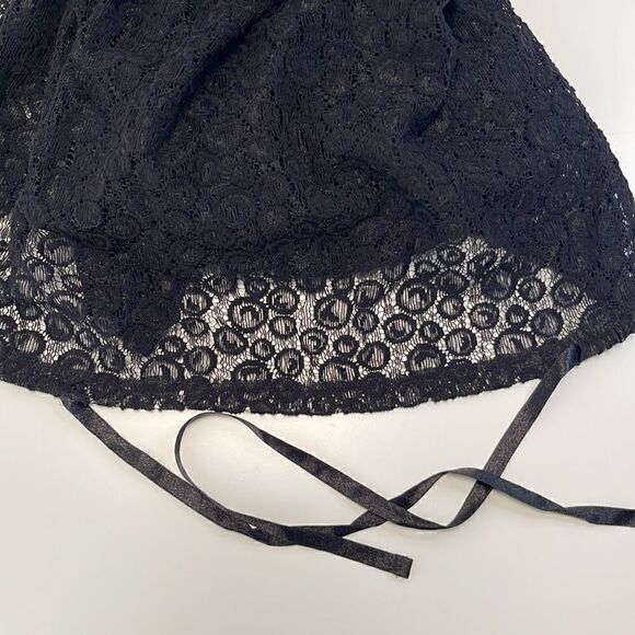 Alfani black lace top w/ privacy camisole attached. Size Medium. Dark Academia - Picture 5 of 6